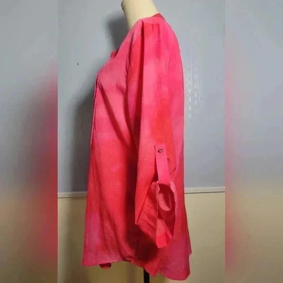 Chaus Bright Pink / Purple Light Tye-Dye Lightweight Long-Sleeve Blouse … - Picture 7 of 10